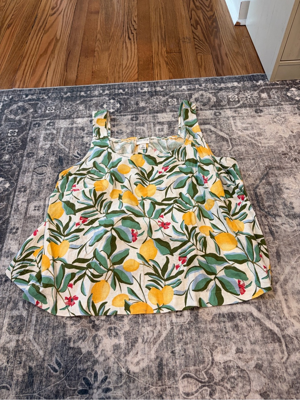 Ava & Viv linen blend Lemon-Leaf Tank Top in Yellow, Green, Red